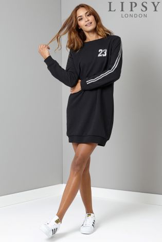 Lipsy Sports Tape Sweatshirt Dress